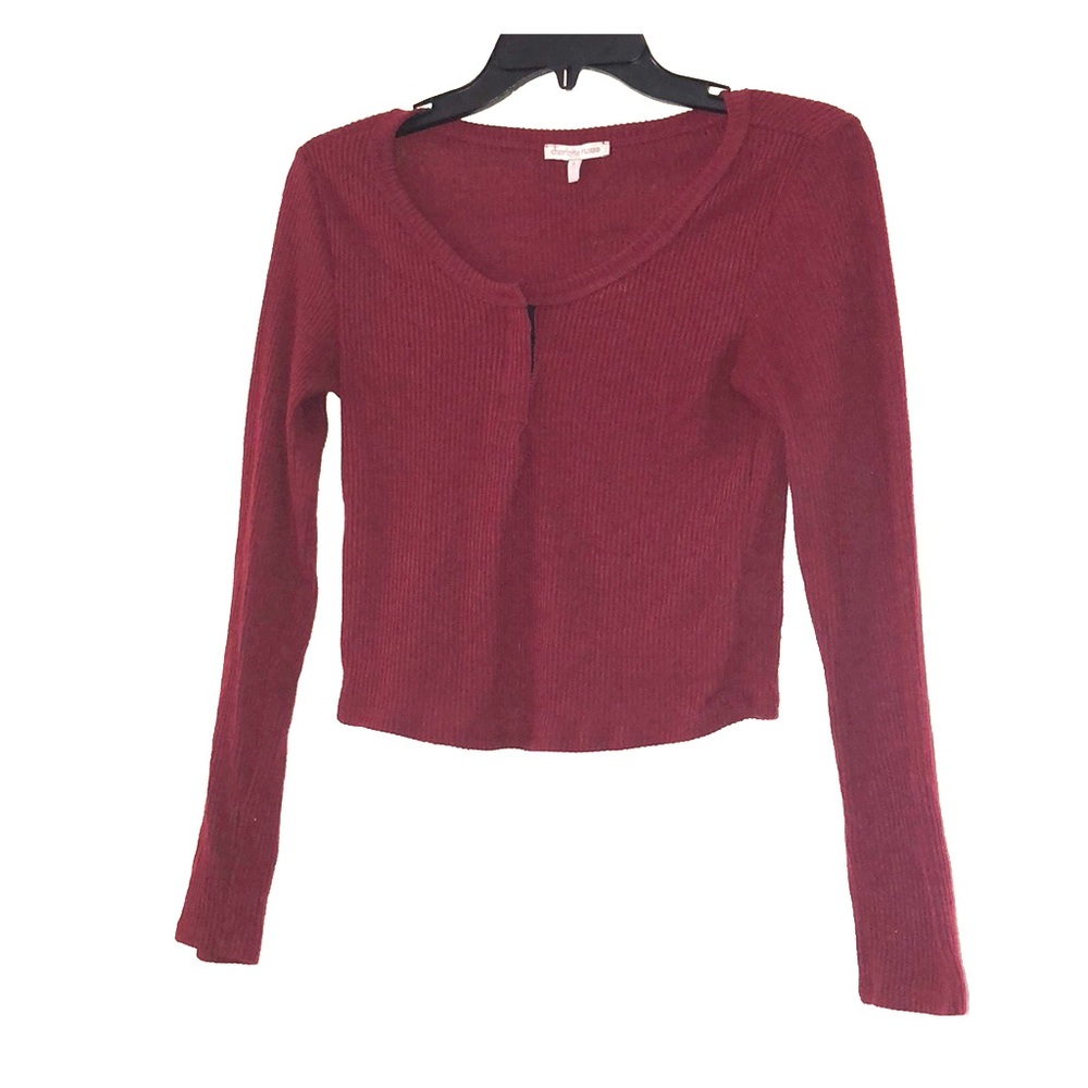 Maroon long sleeve thin sweater